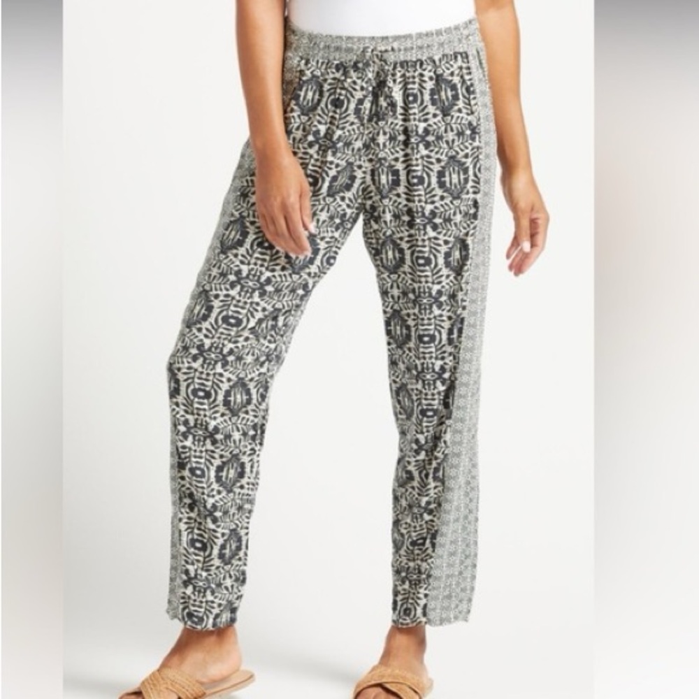 Michael Stars Jordy Moroccan Printed Drawstring Pants - Size Large